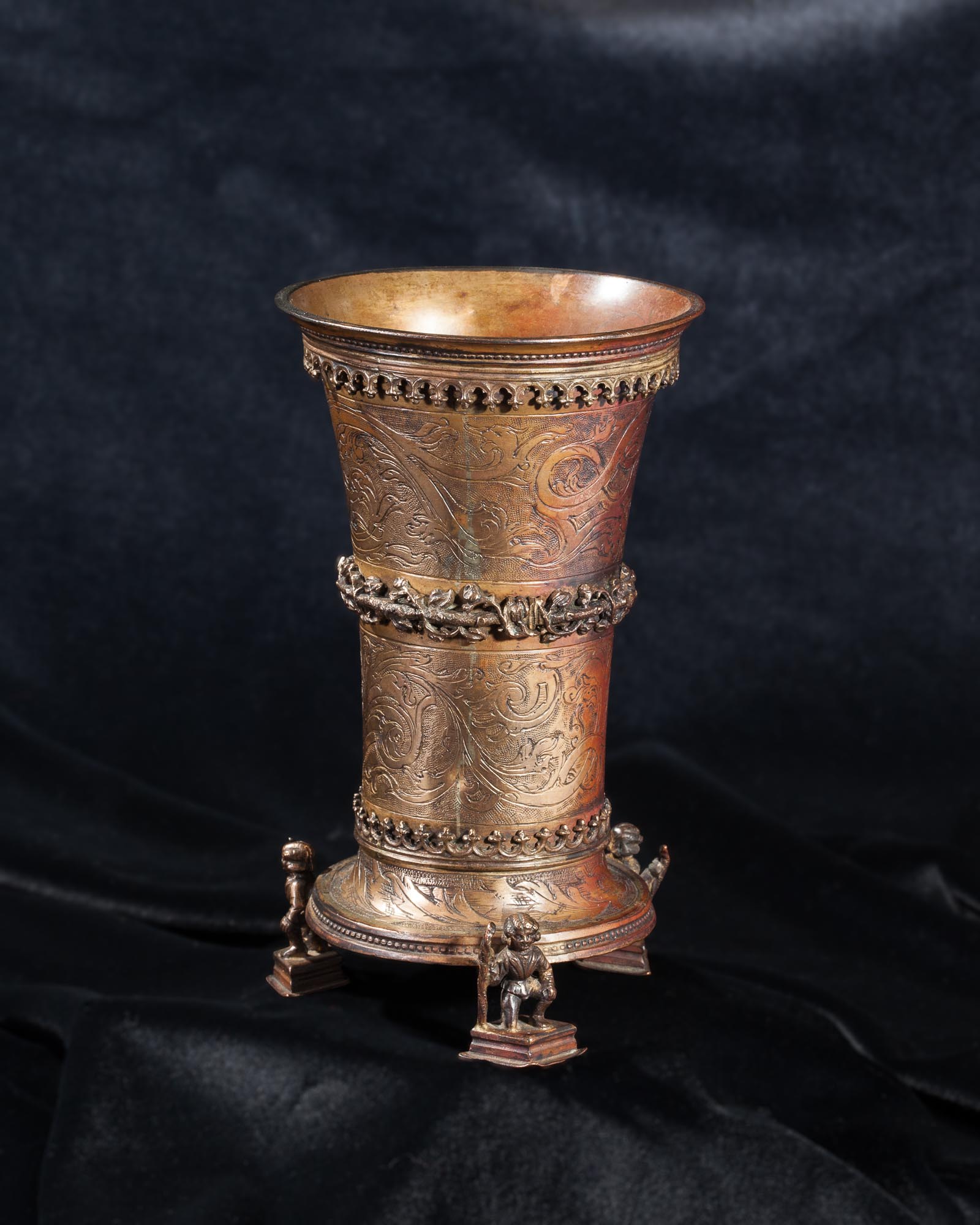 Late 15th century copper gilt beaker