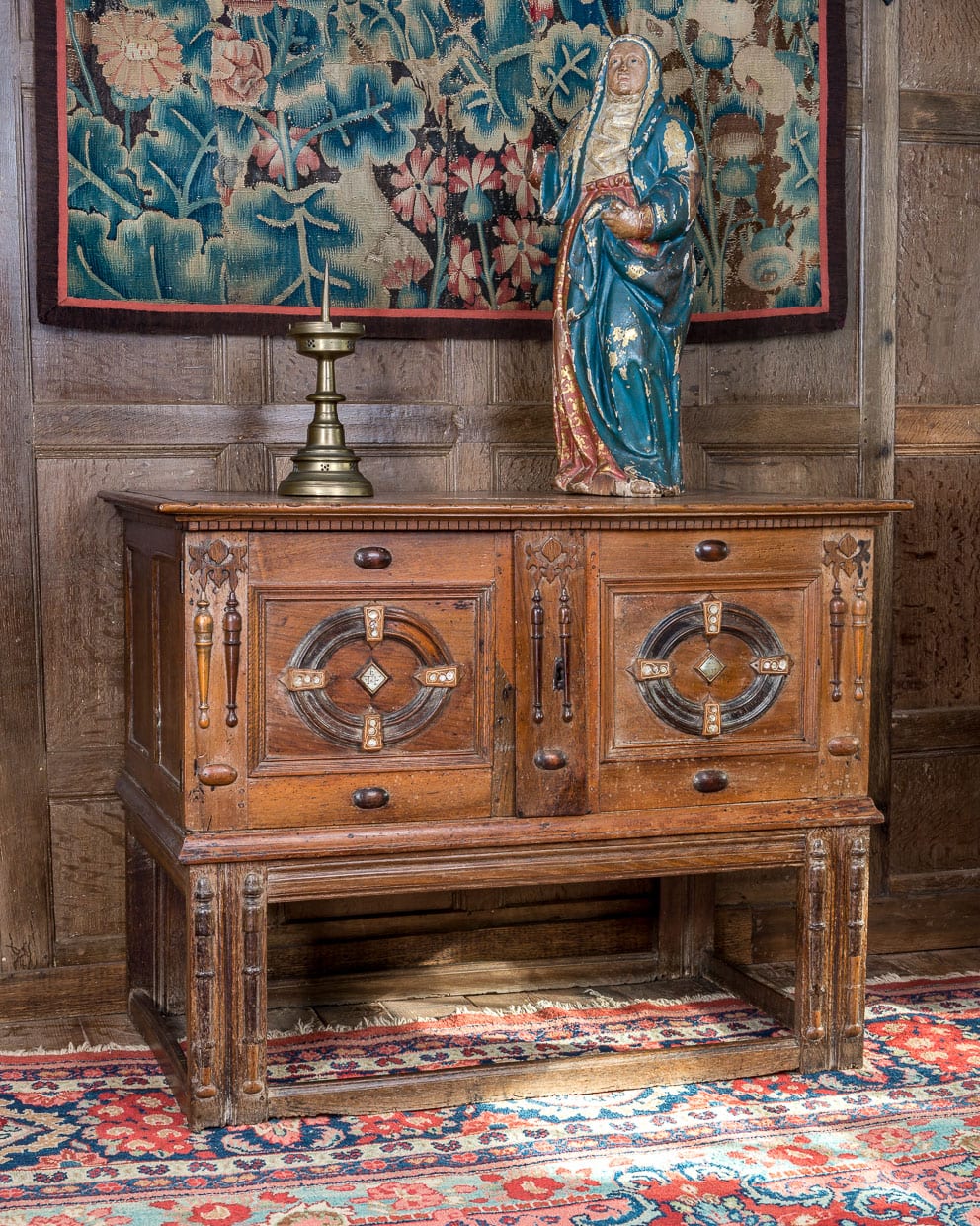 Charles I walnut cabinet on stand