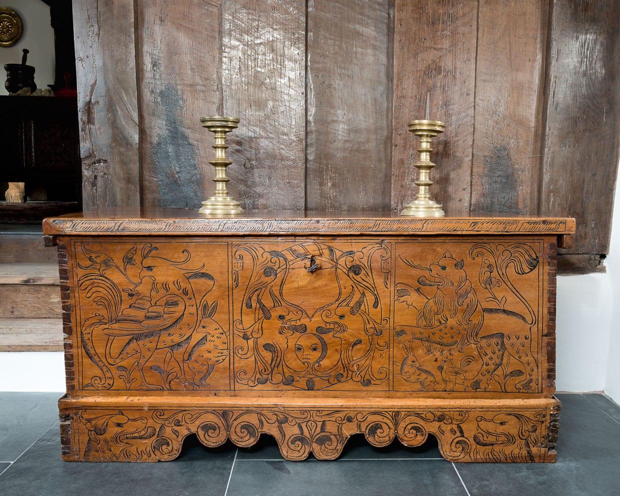 17th century cedar wood chest