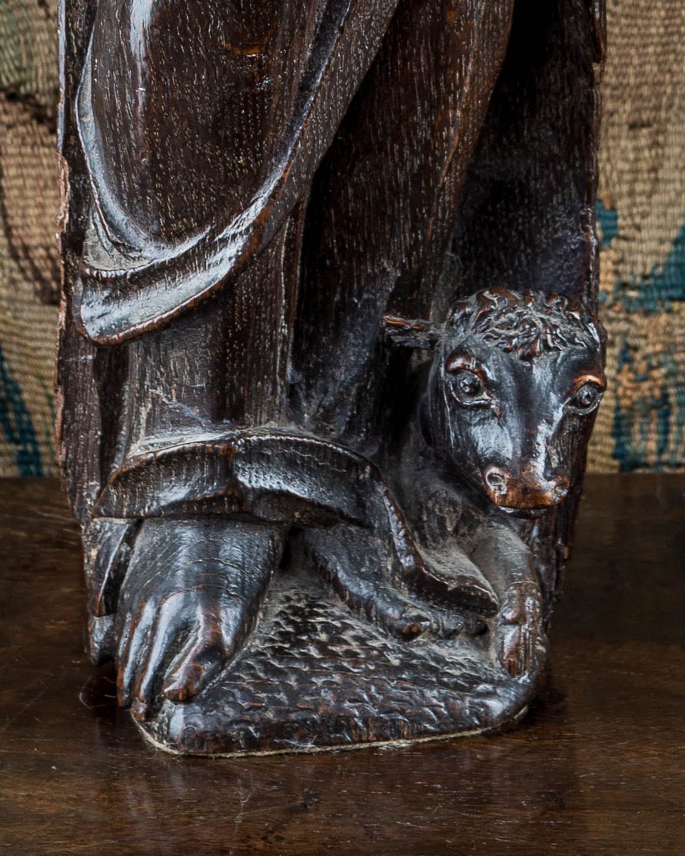 Pair of English oak sculptures