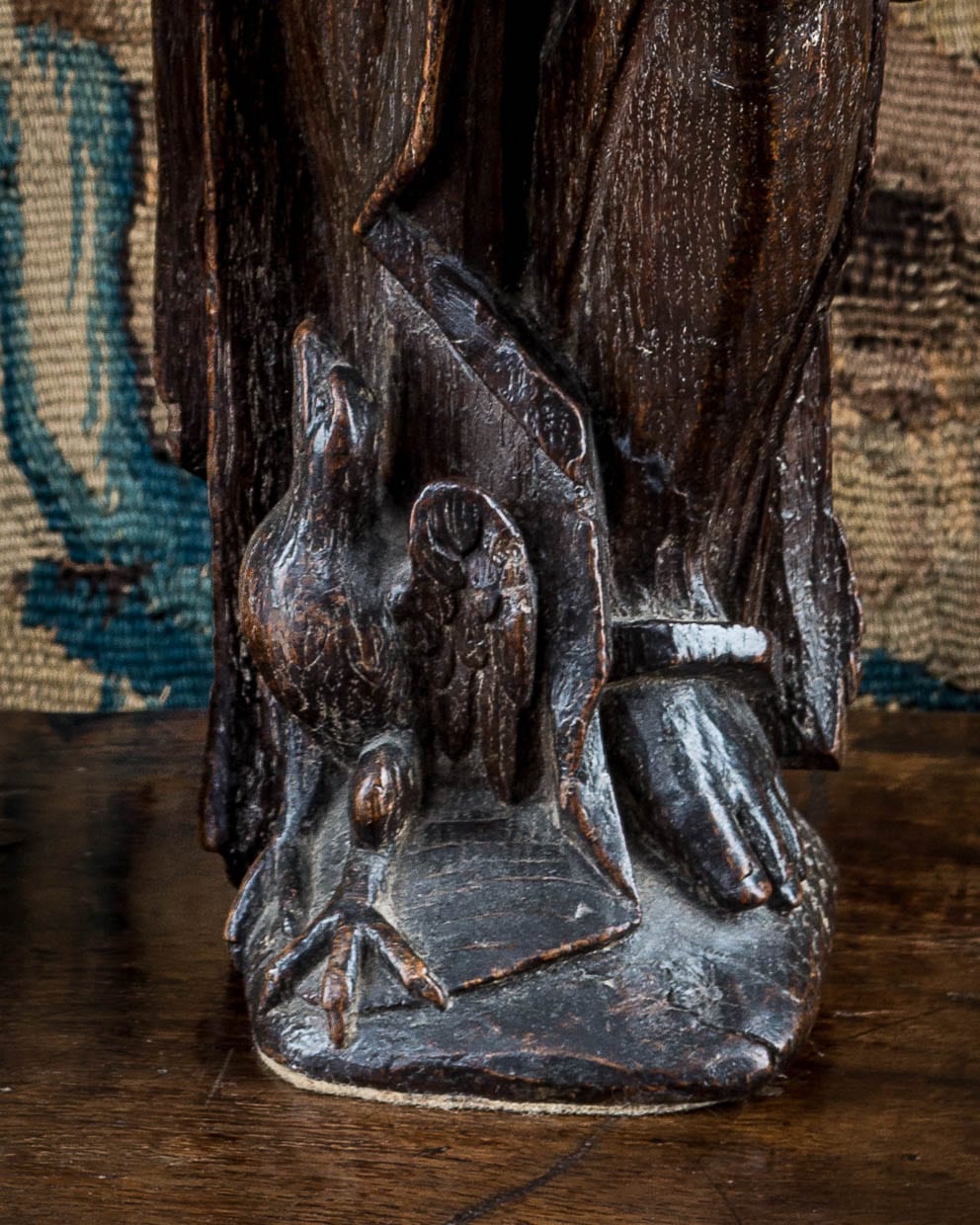 Pair of English oak sculptures