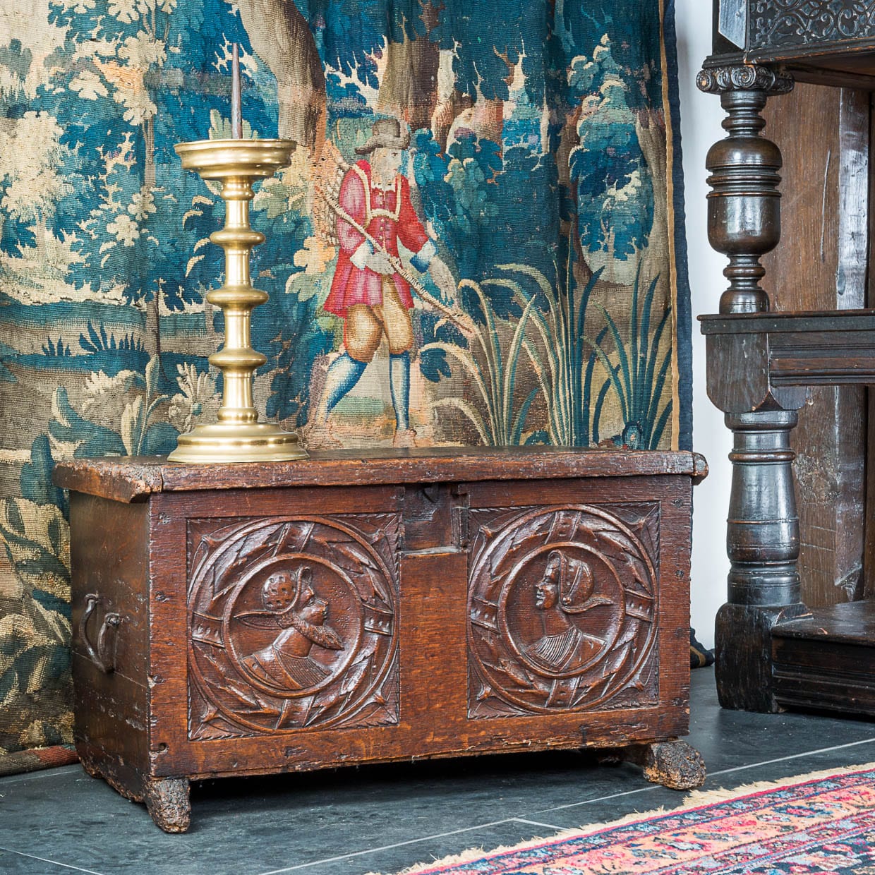 Renaissance portrait panel chest