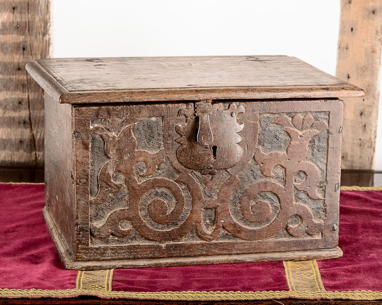 Charles II carved oak box