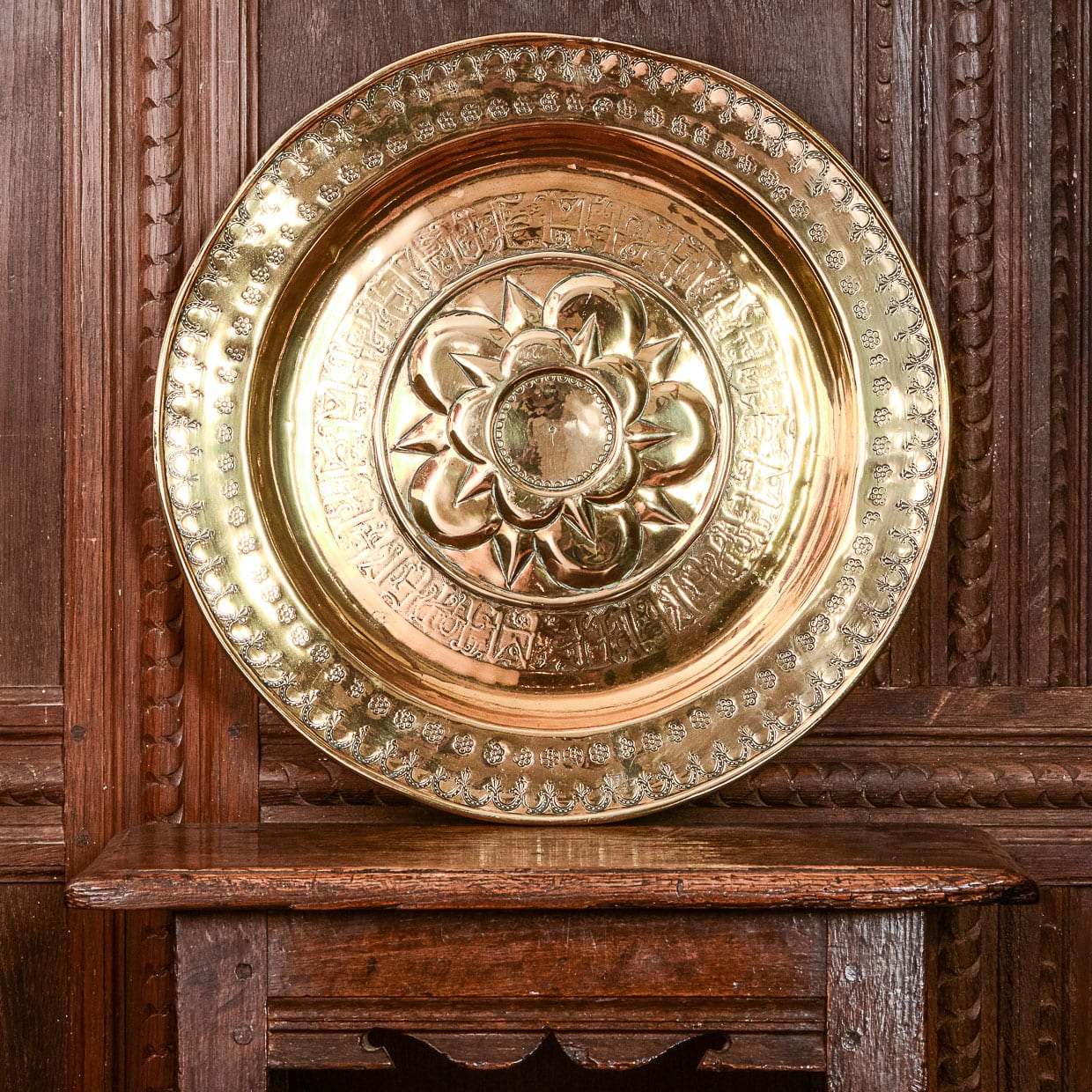 16th century brass alms dish