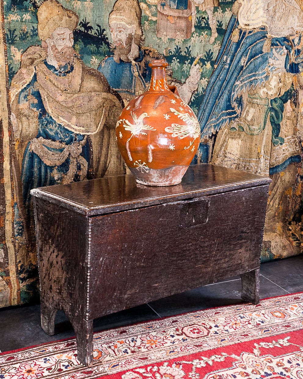 James I oak boarded chest