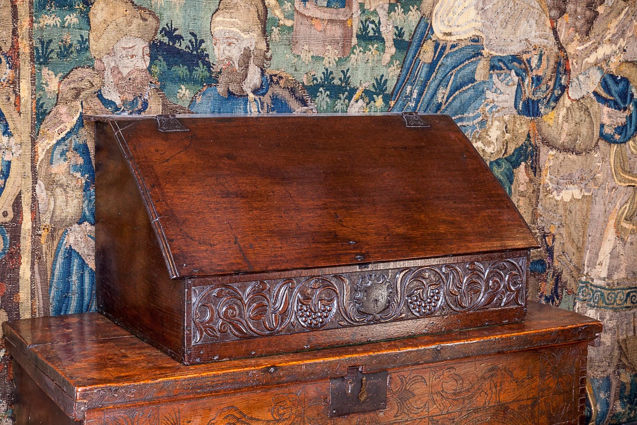 Charles II oak desk box