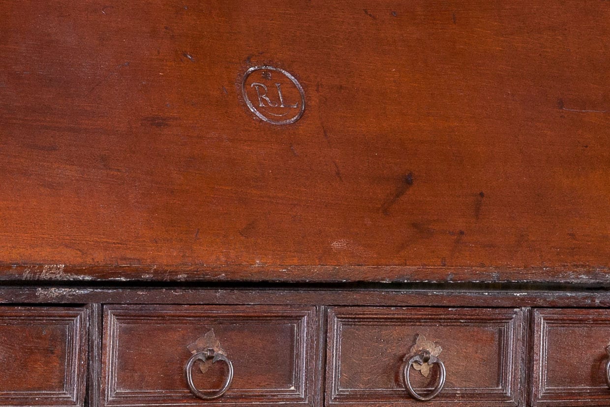 Charles II oak desk box