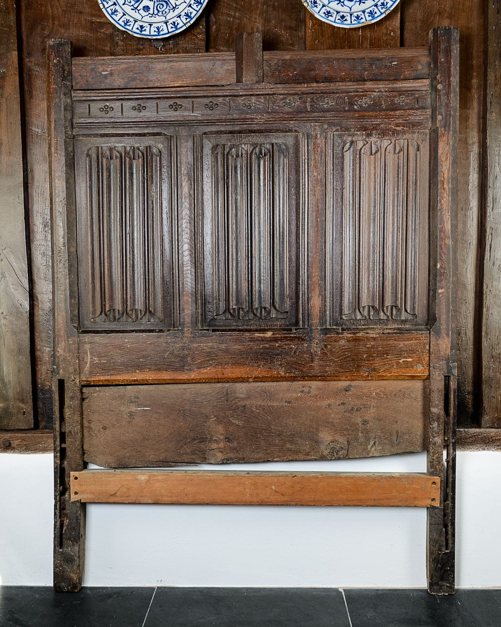 Henry VIII linenfold bed headboard