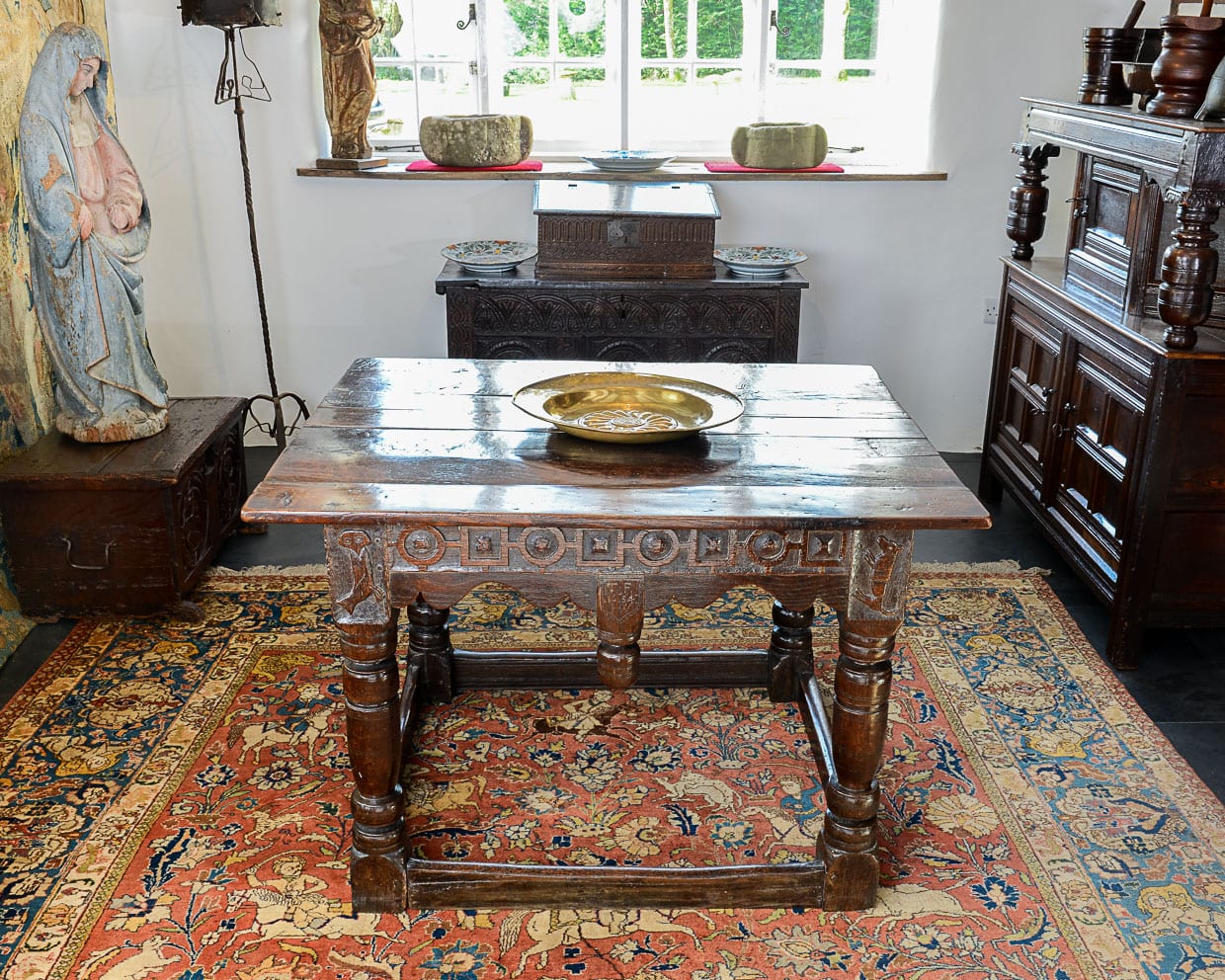 Charles II oak centre table
