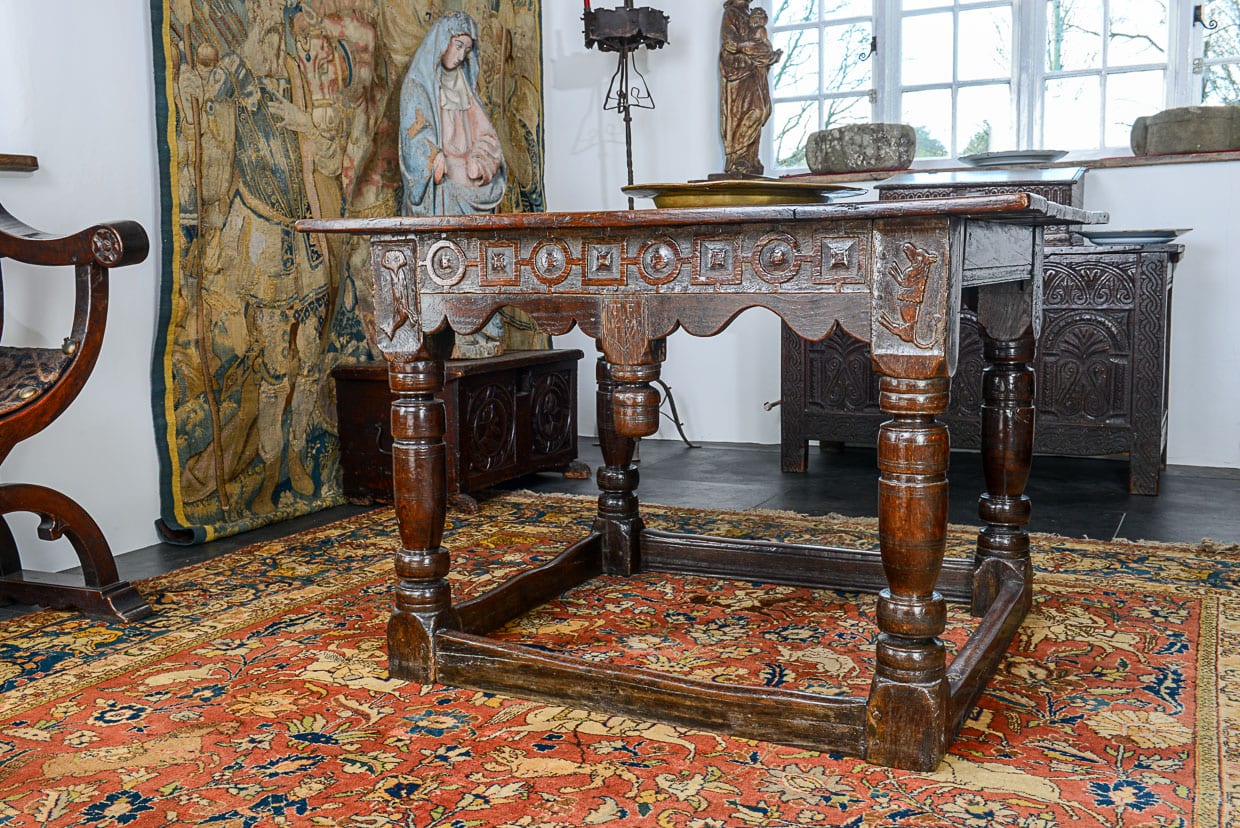 Charles II oak centre table