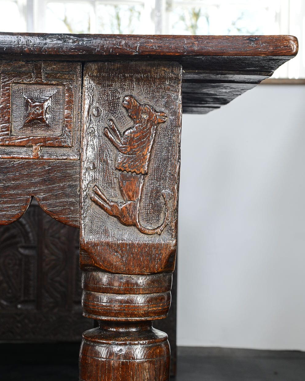 Charles II oak centre table