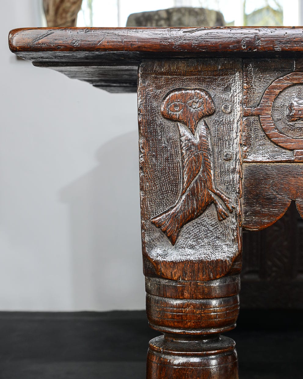 Charles II oak centre table