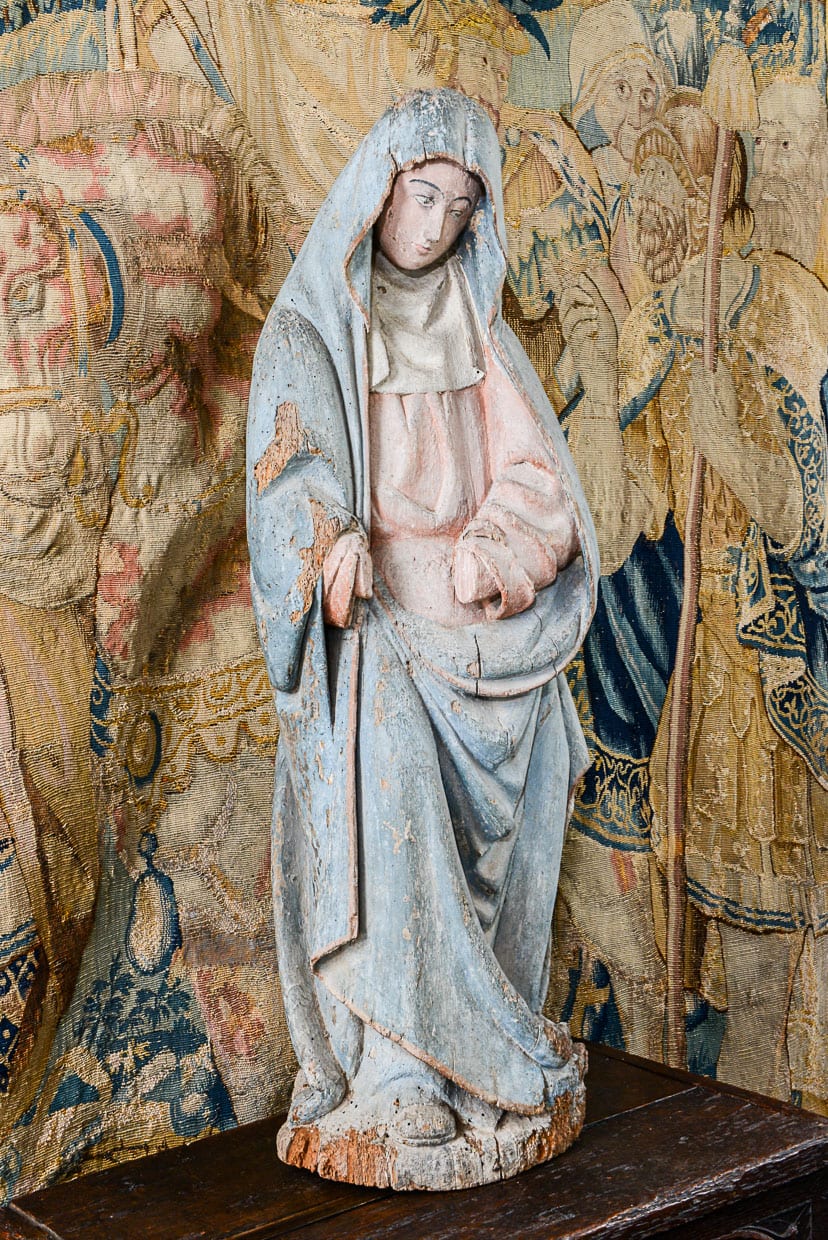 16th century walnut sculpture of Mary