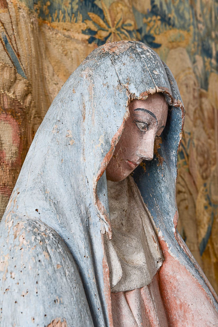 16th century walnut sculpture of Mary