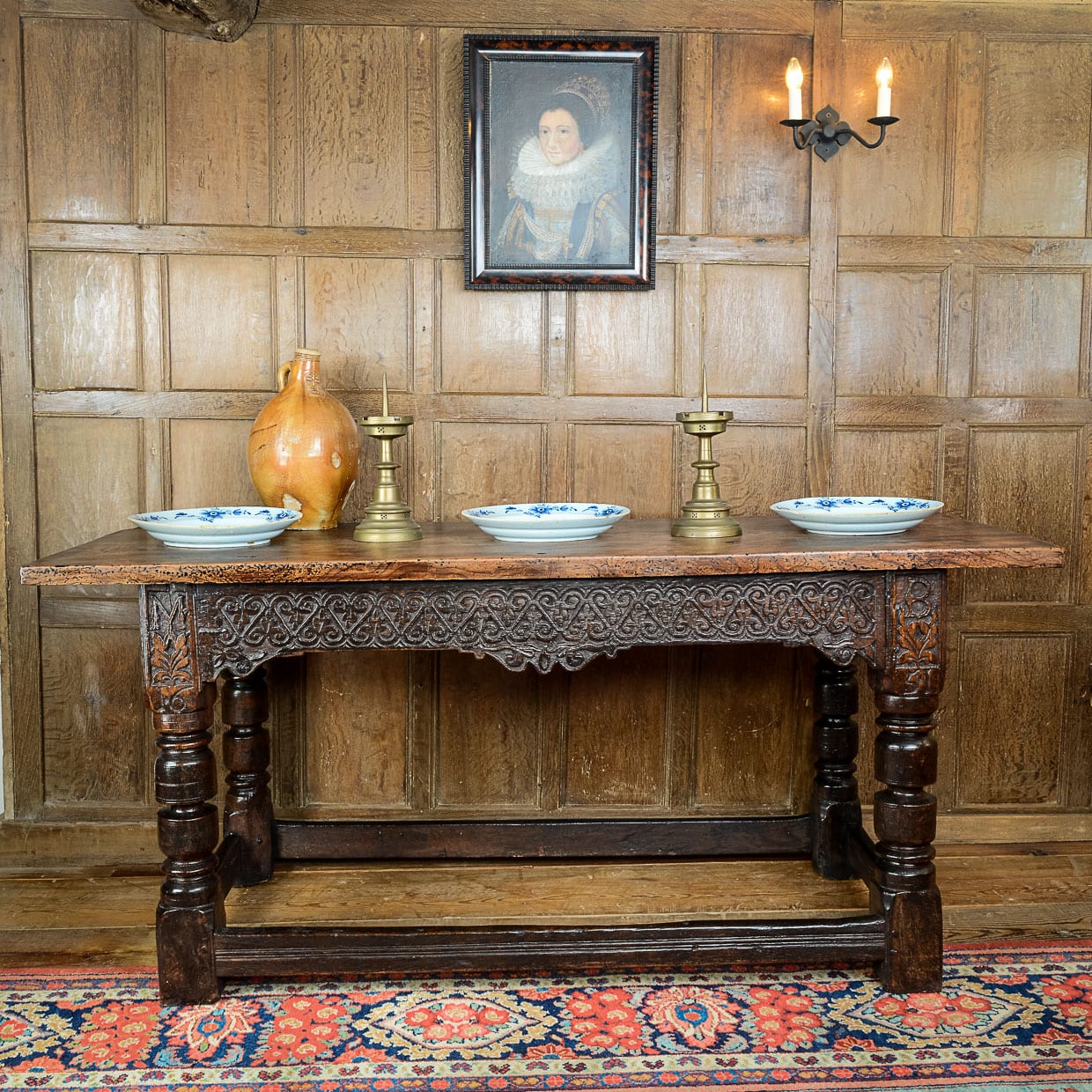 Charles II oak serving table