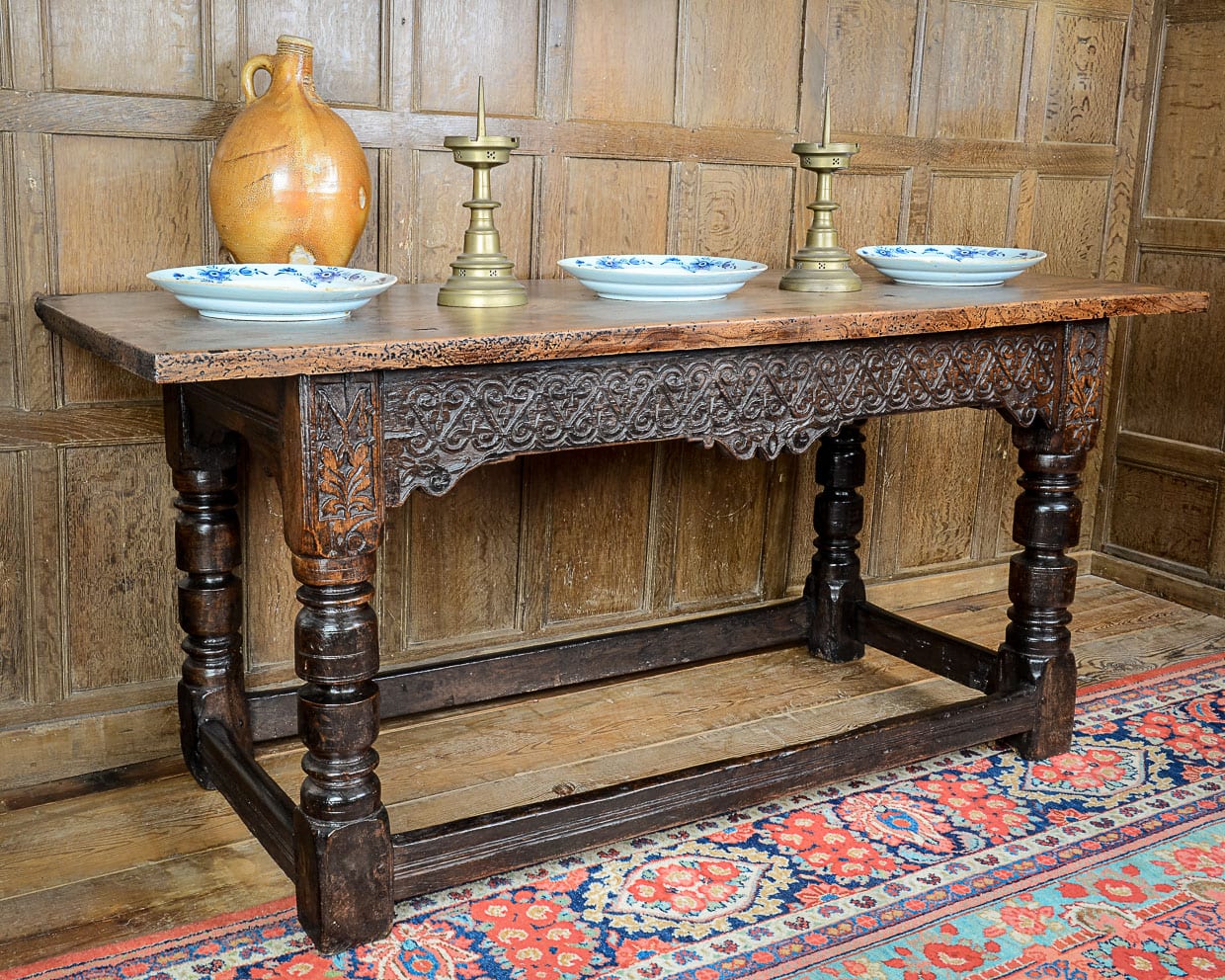 Charles II oak serving table