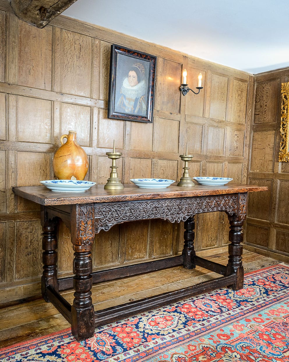 Charles II oak serving table