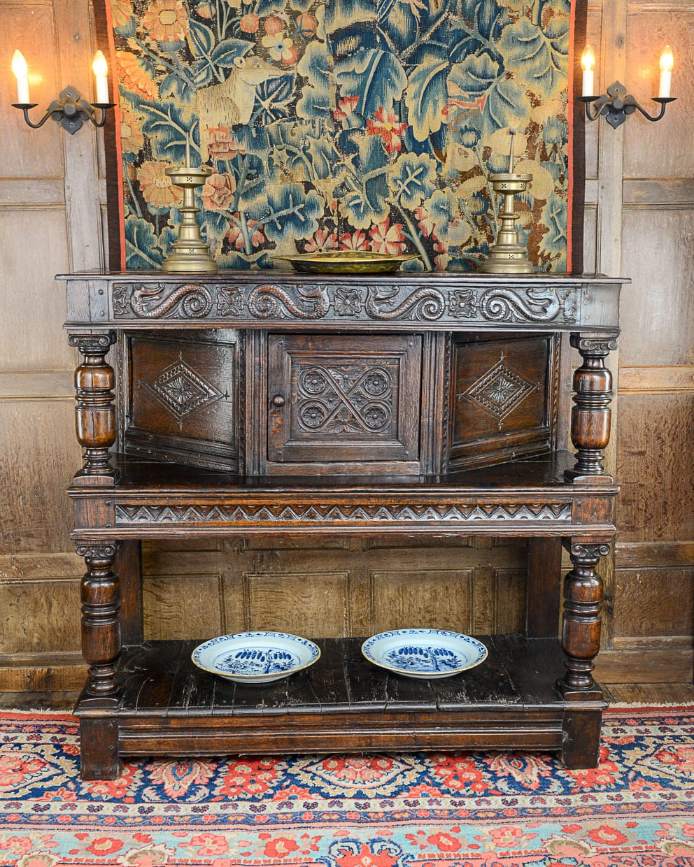Charles I joined oak livery cupboard