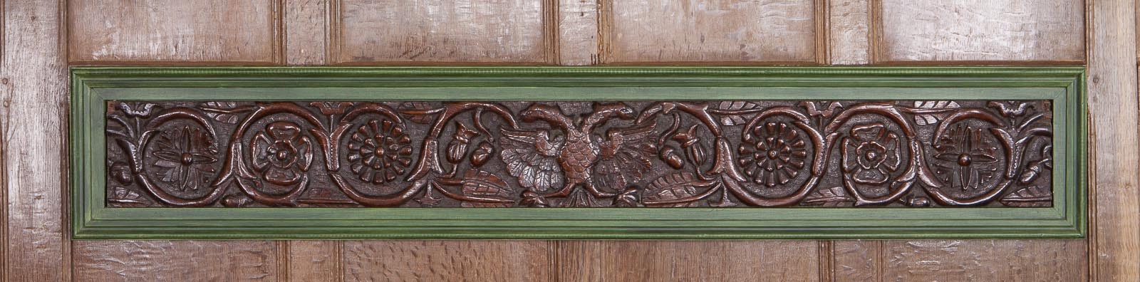 Elizabeth I oak carved panel
