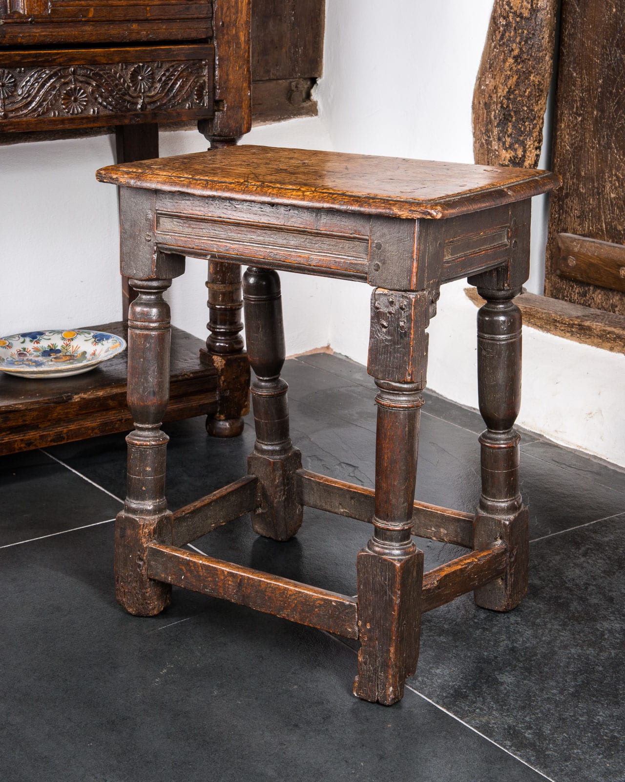 Charles I joined oak stool