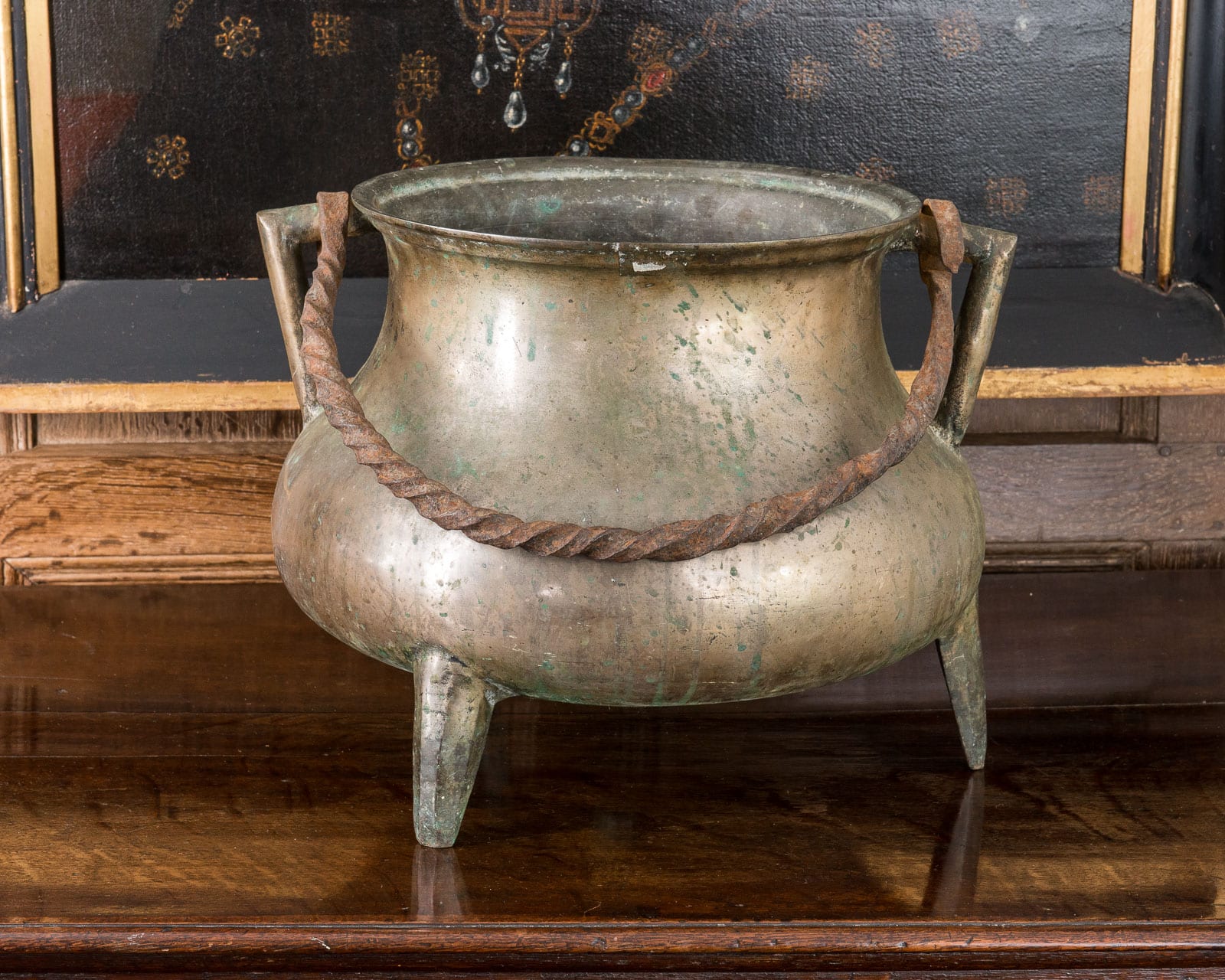 17th century bronze cauldron