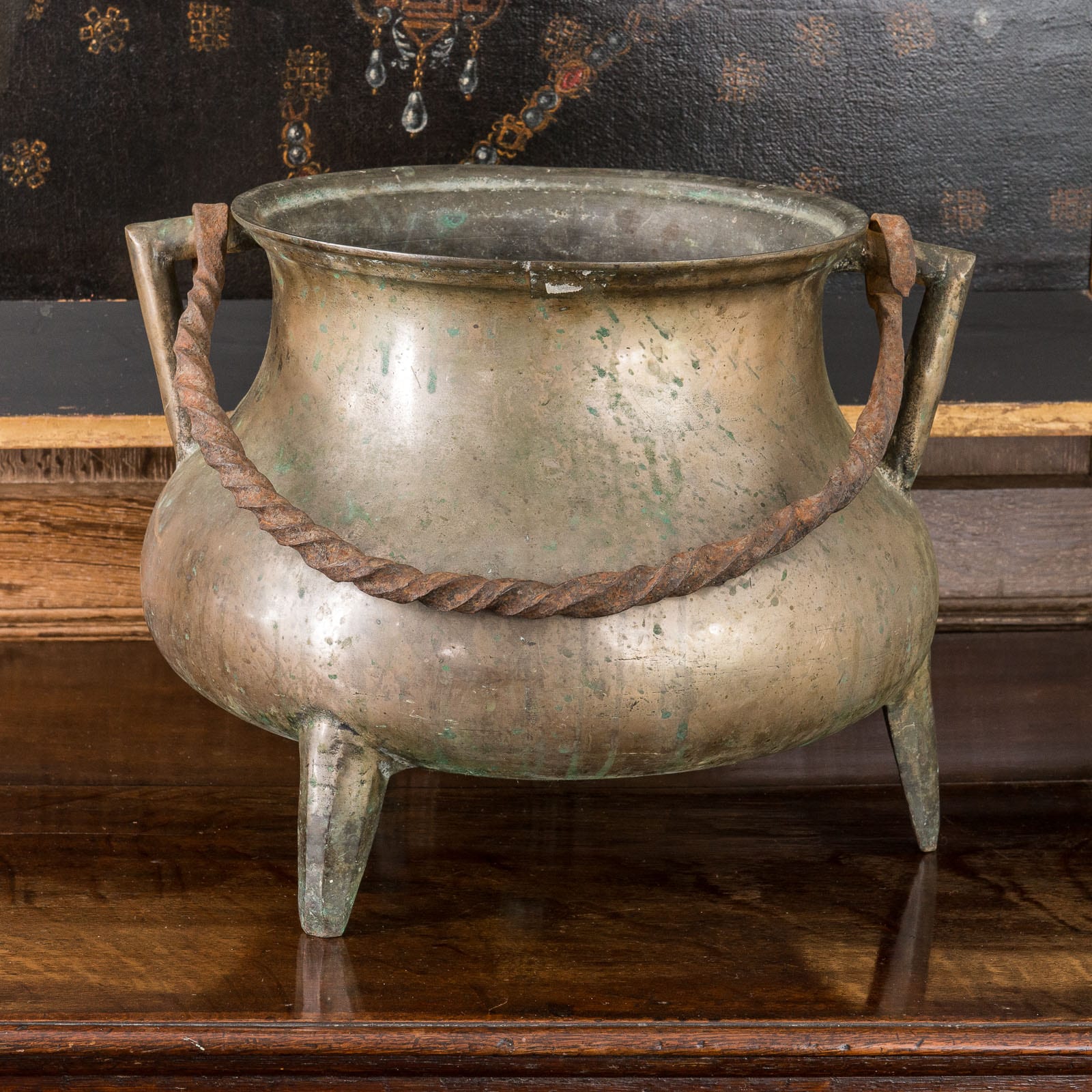 17th century bronze cauldron