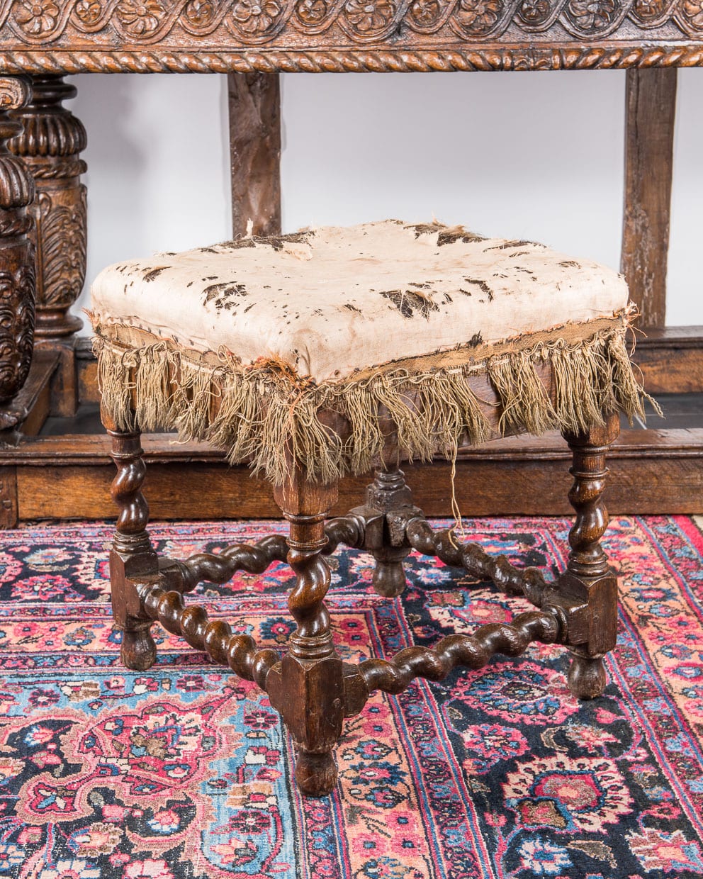 17th century upholstered stool