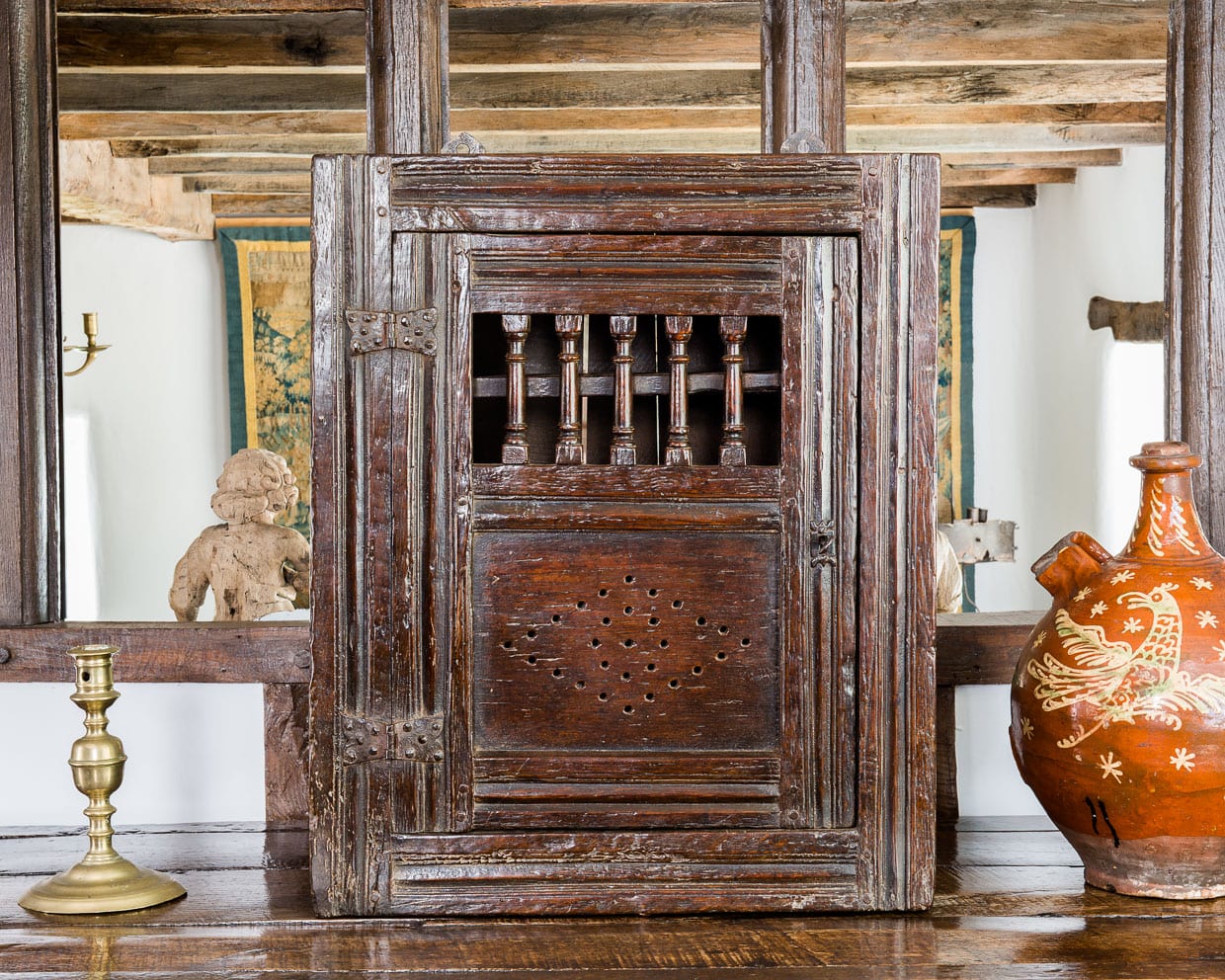 17th century spindle mural cupboard