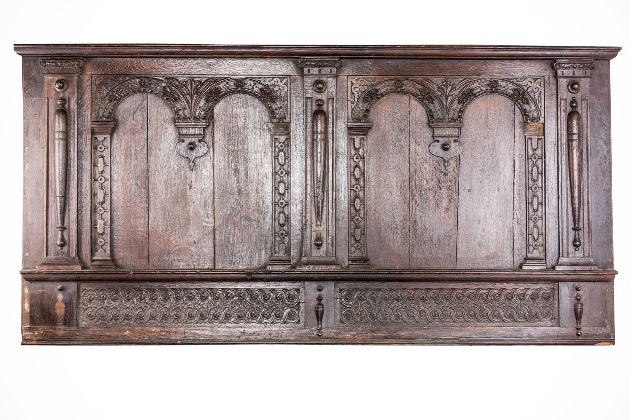 Elizabeth I carved oak overmantel
