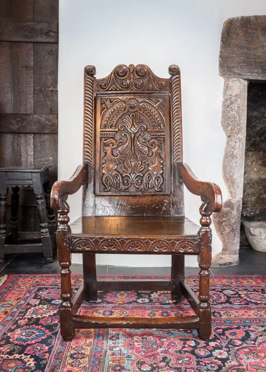 Charles II joined oak armchair