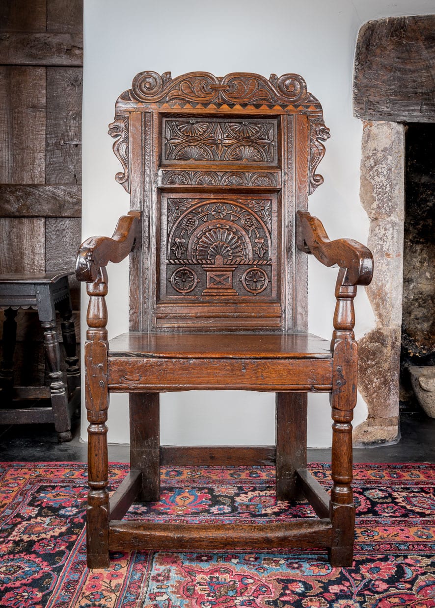 Charles II joined oak armchair