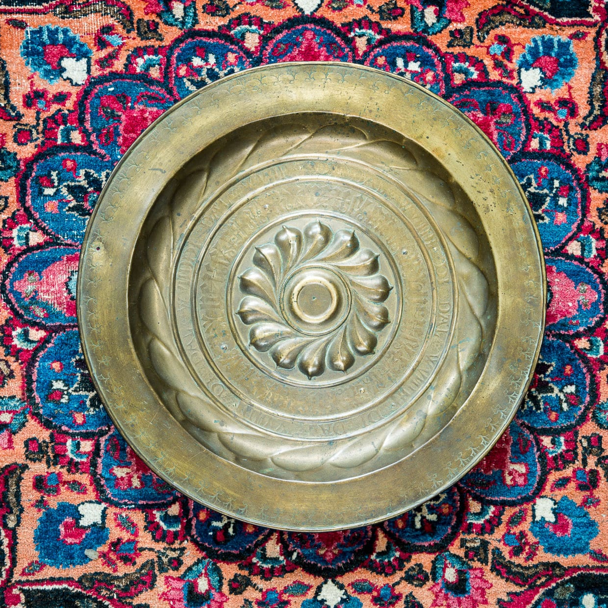 16th century brass alms dish