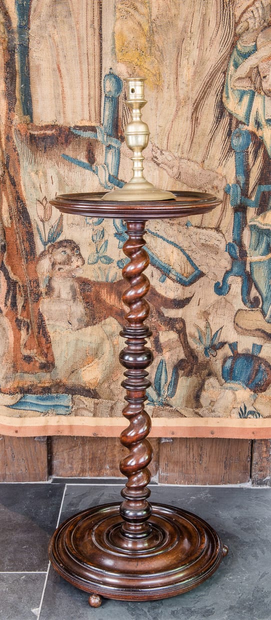 Charles II walnut candle stand