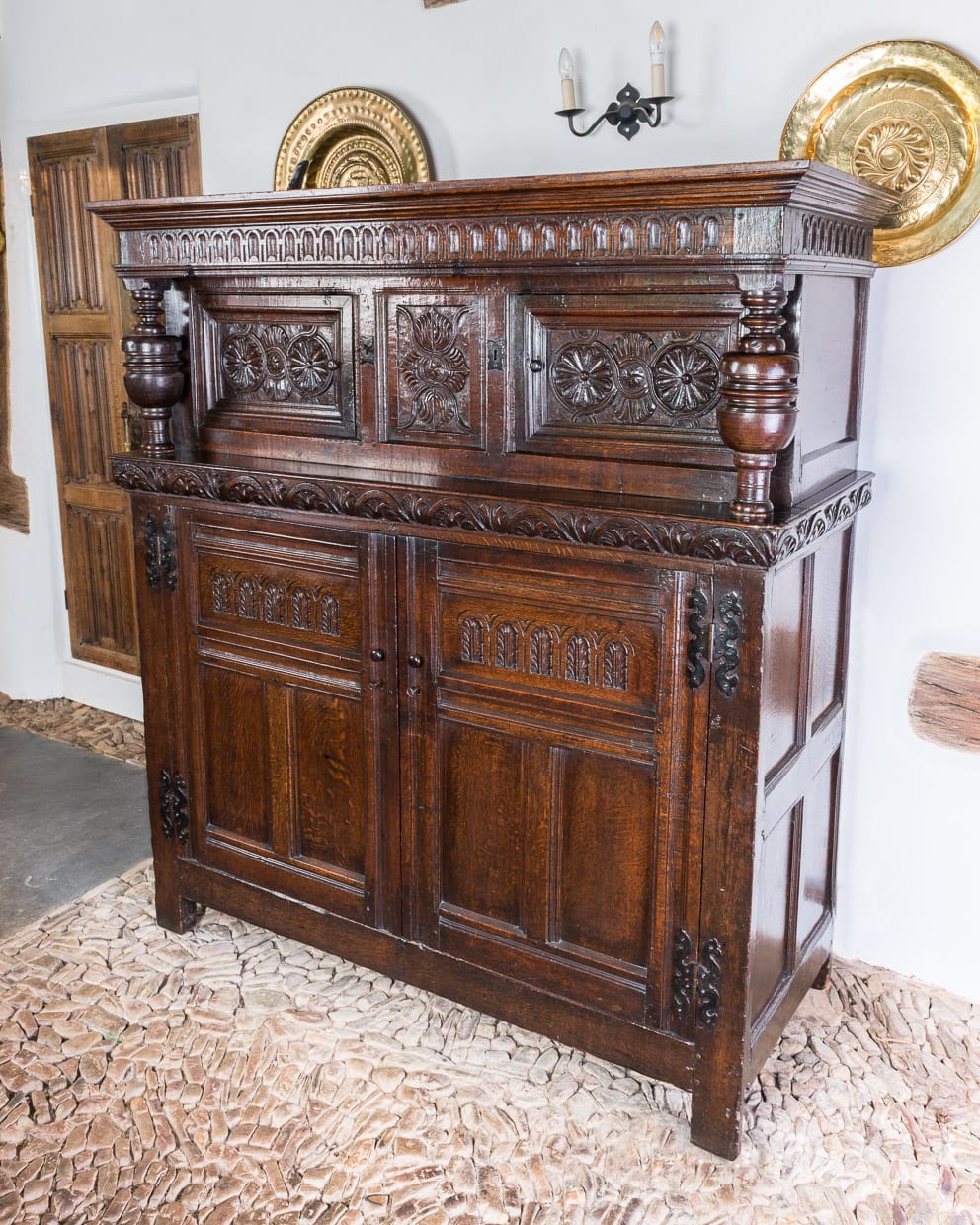 James I joined oak press cupboard