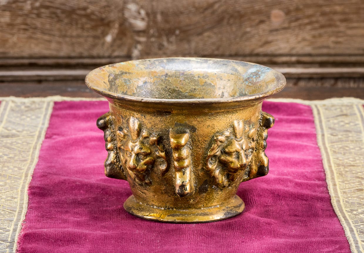 Renaissance gilt bronze mortar