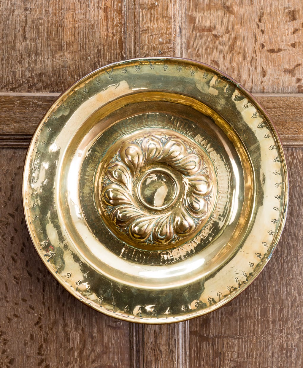 16th century brass alms dish