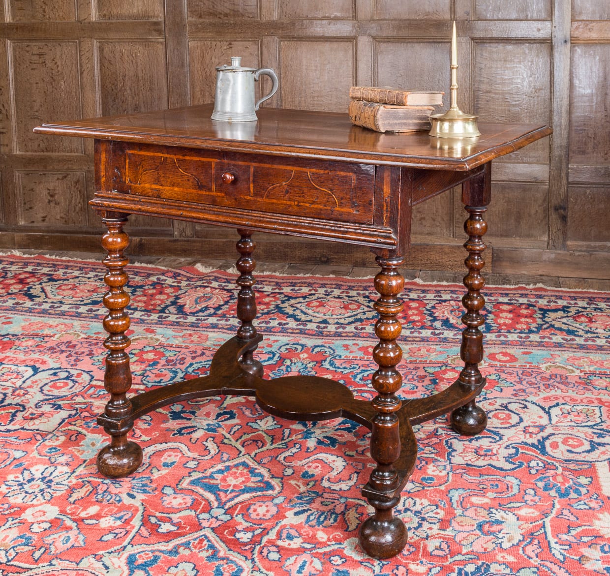 Charles II oak inlaid table