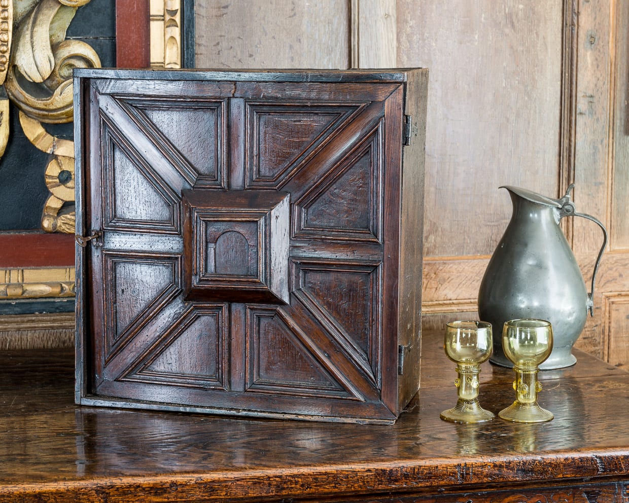 Charles I oak spice cabinet