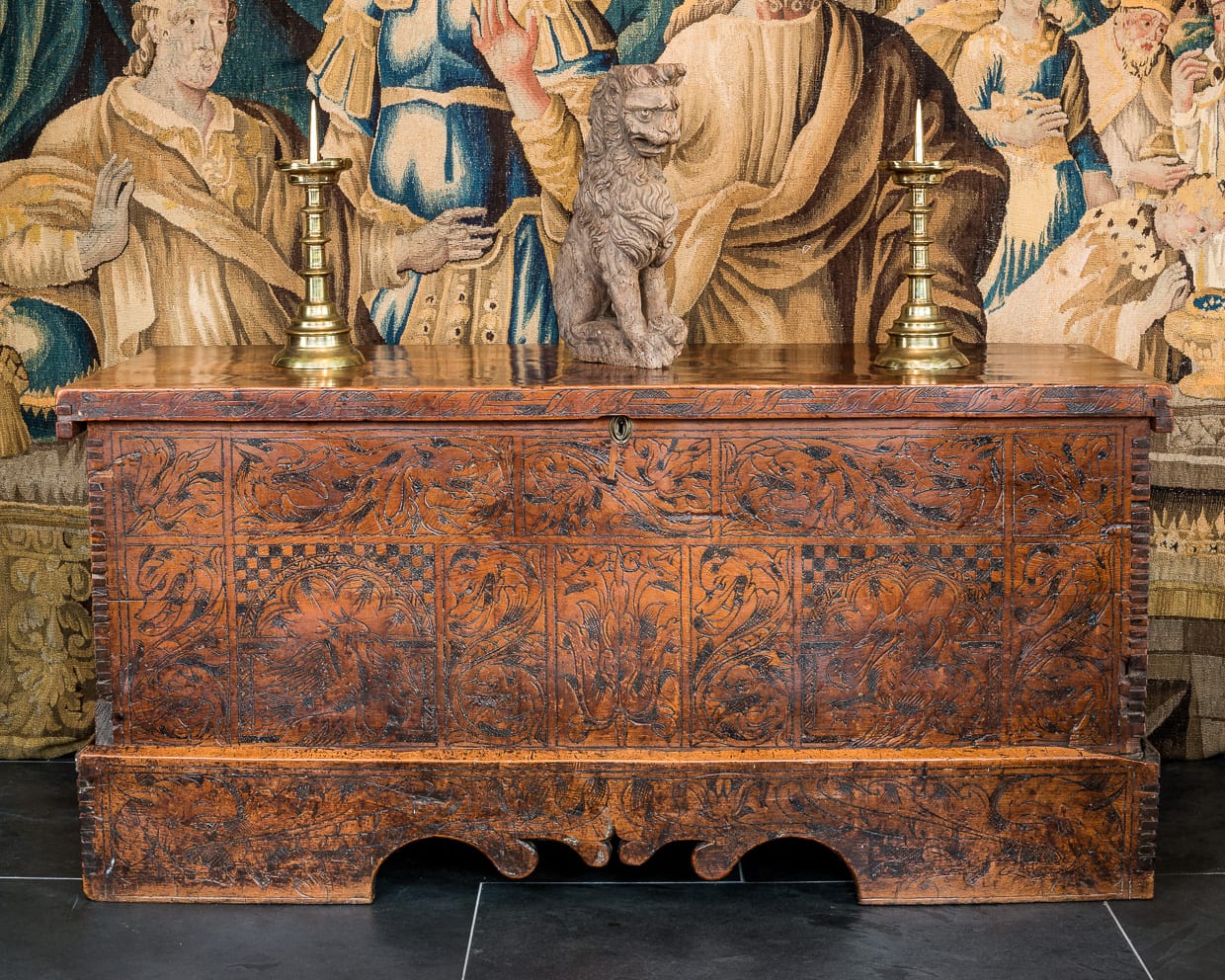 Late 16th century cedar wood chest