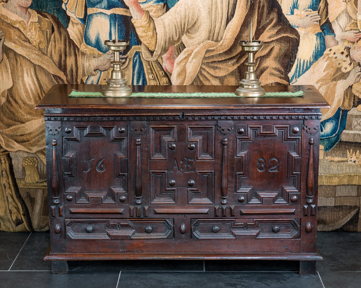 Charles II joined oak chest