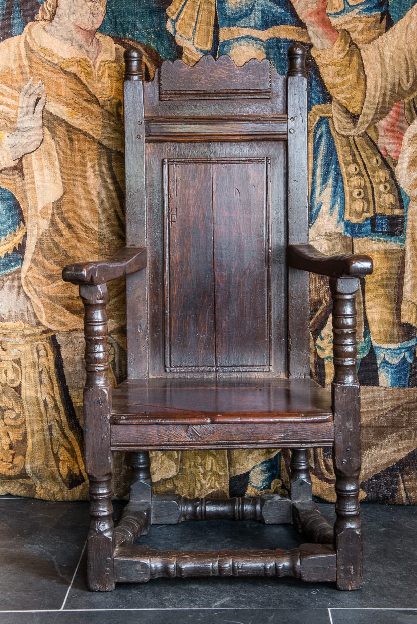 16th century joined oak Scottish armchair