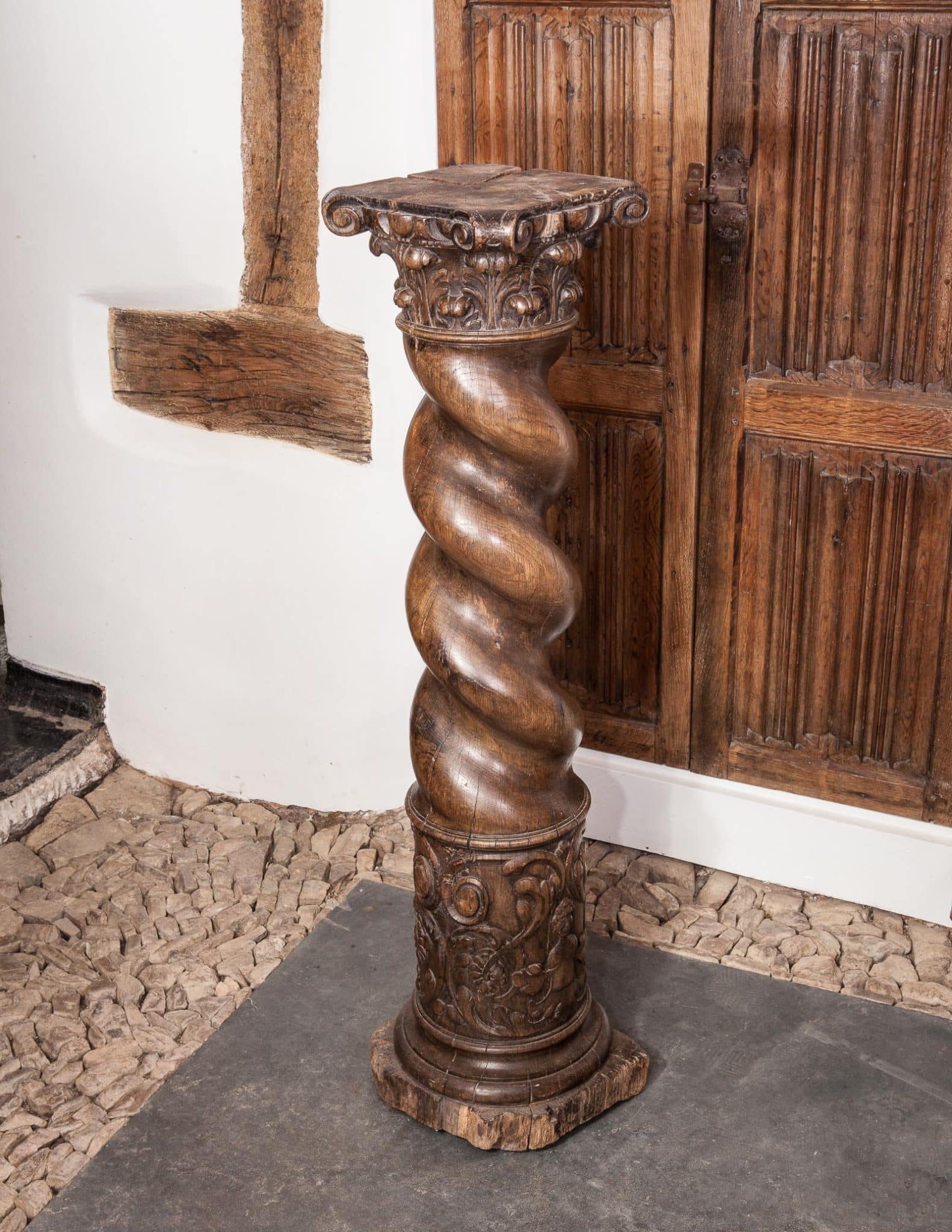 Renaissance carved oak column