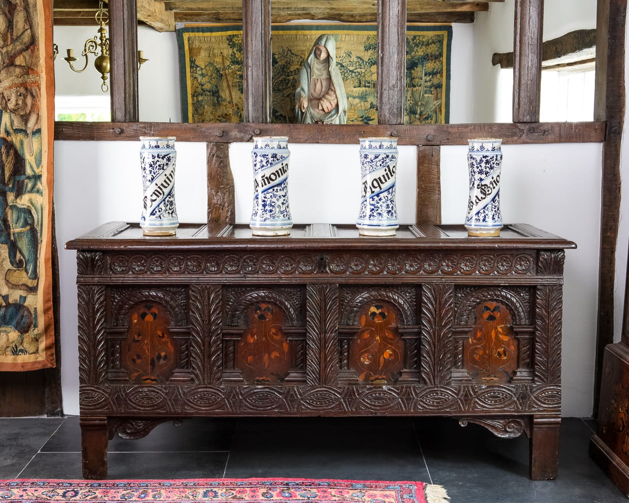 James I inlaid oak chest