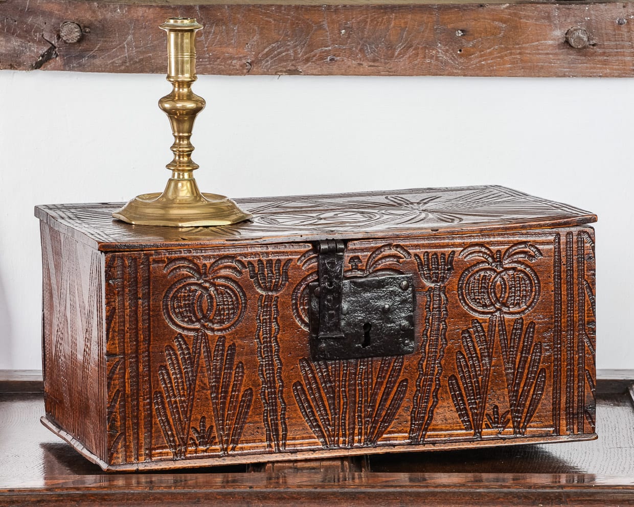 17th century Sycamore carved box