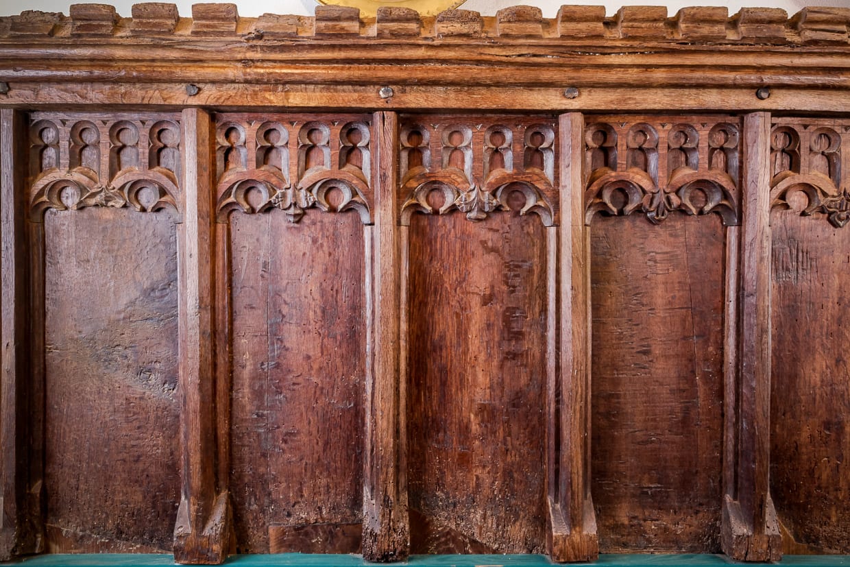 Medieval carved oak Minstrels gallery