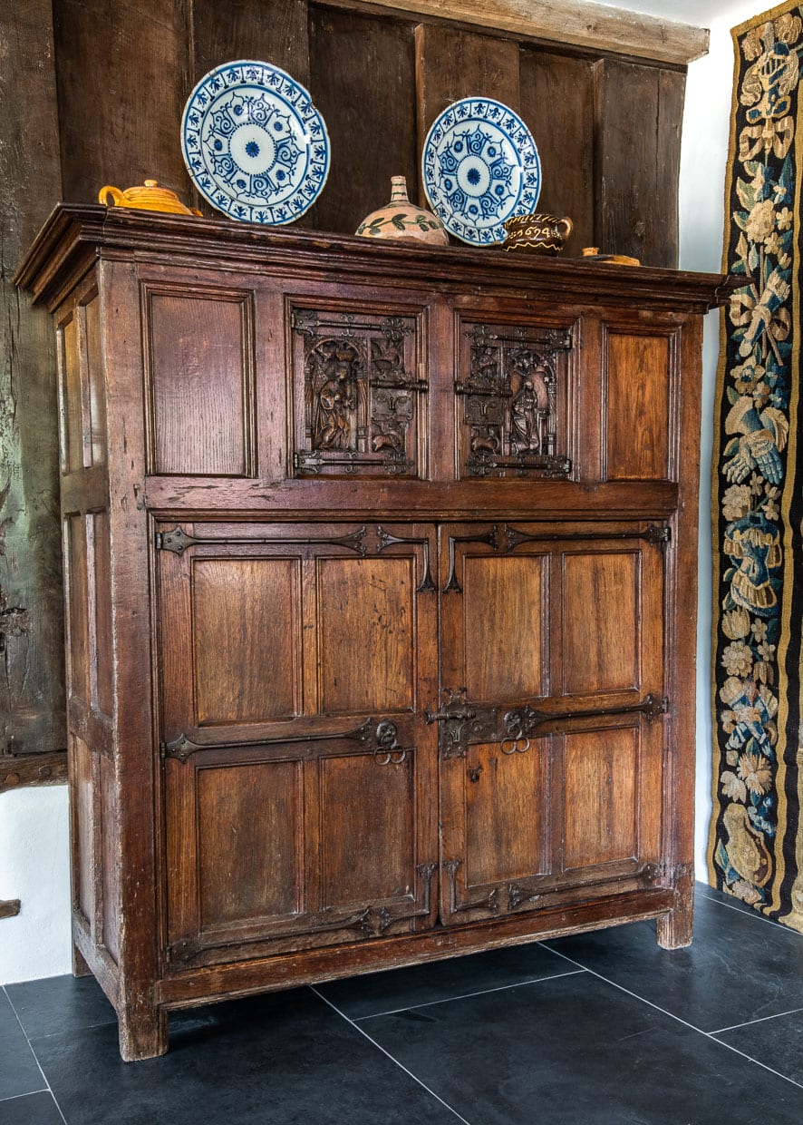 Late Gothic oak press cupboard