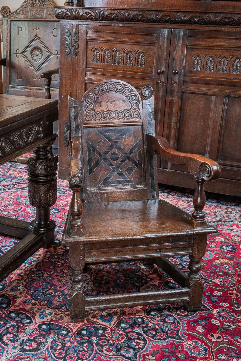 Elizabeth I joined oak armchair