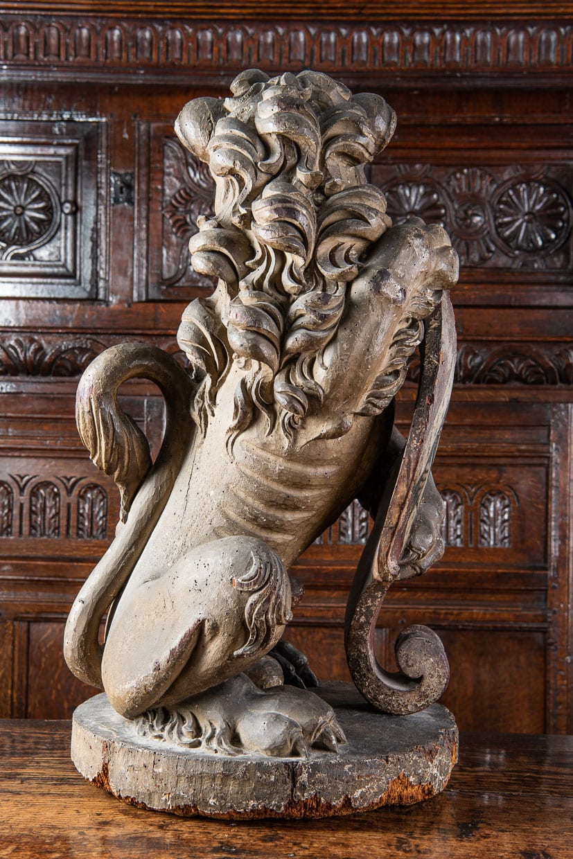 James I walnut heraldic lion