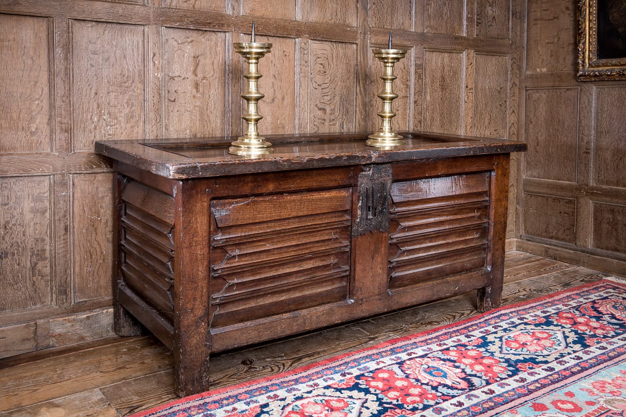 Henry VIII joined oak linenfold chest