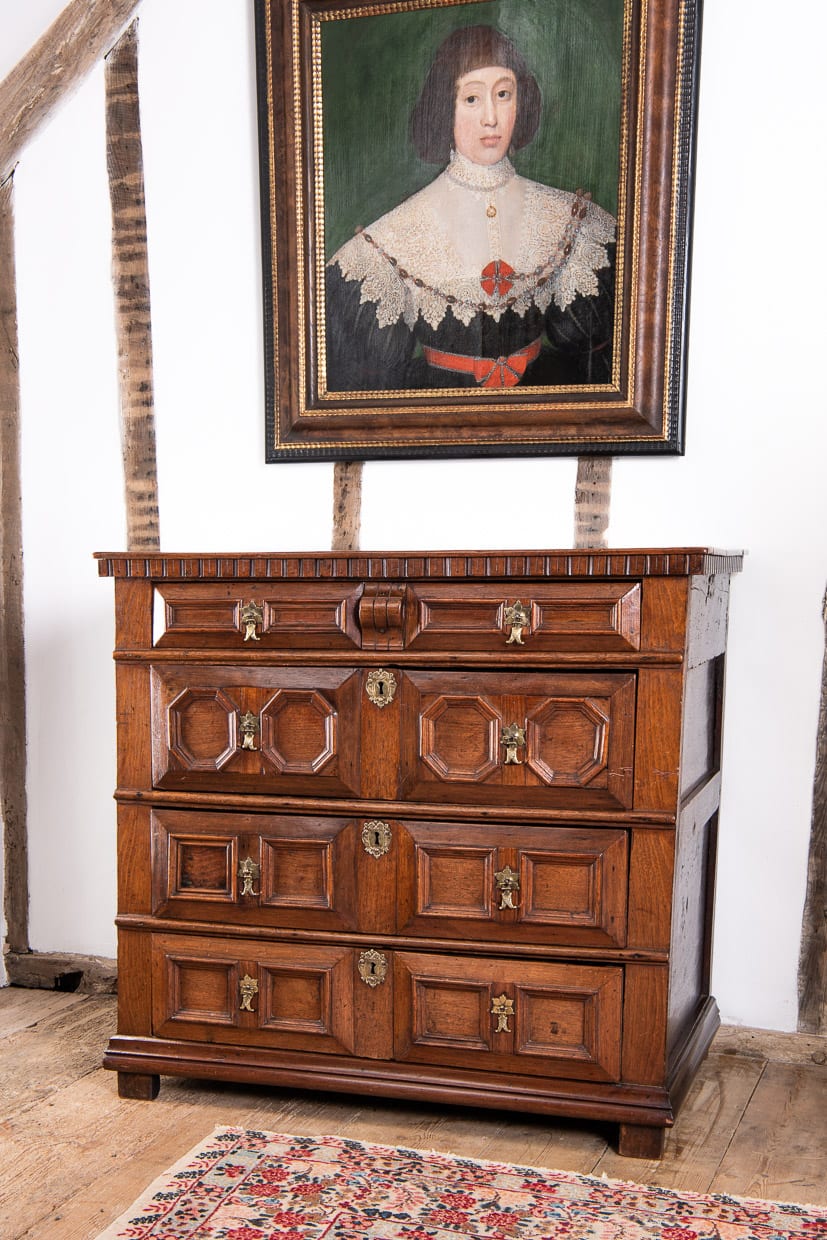 Charles II walnut chest of drawers